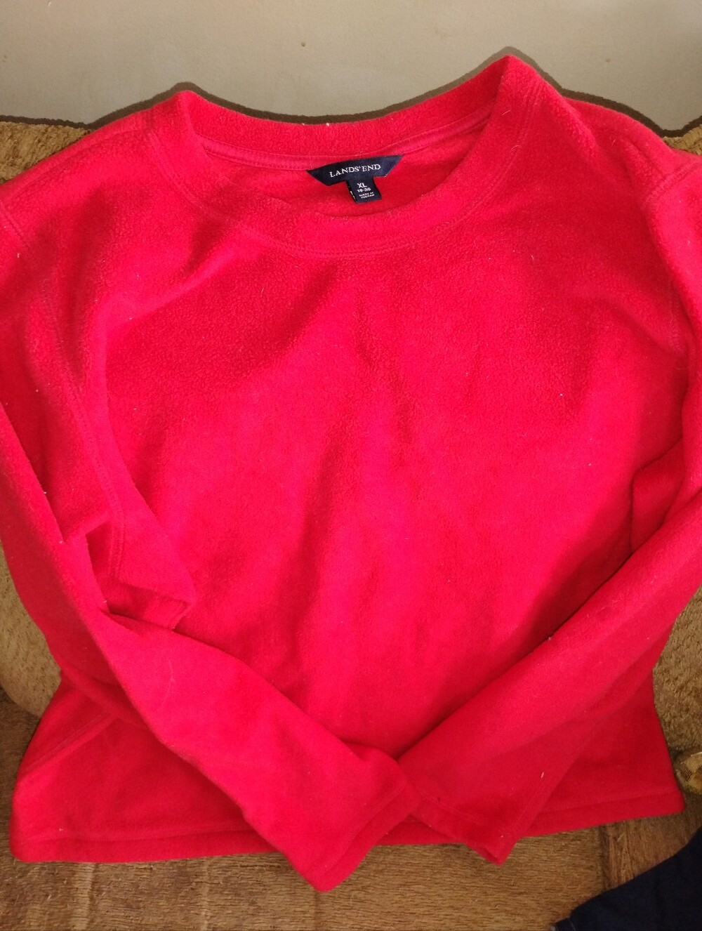 Lands' End Women's Bright Red Crewneck Sweater